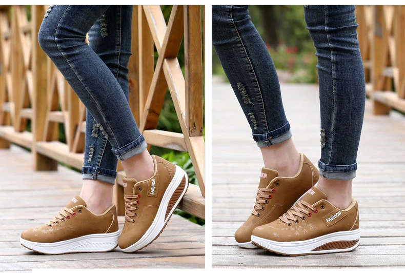 Women Sneakers Solid Wedge Casual Sport Shoes Woman Sneakers Women Outdoor Shoes Woman Lace-up Female Sneakers Zapatillas Mujer
