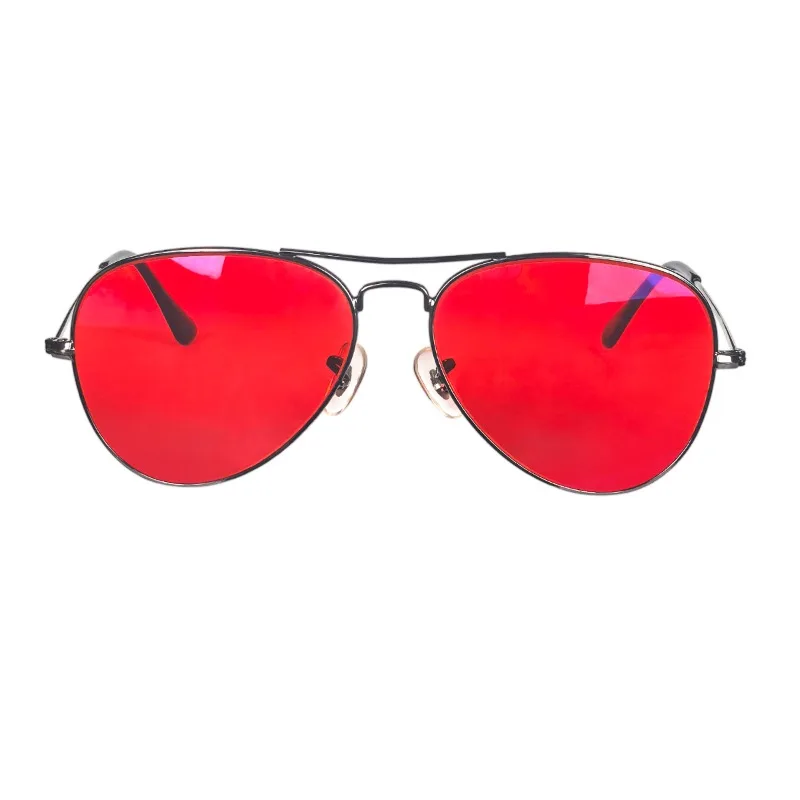 Blue Light Protection Eyewear Women Red Lens Glasses Men Better Sleep Night Improve Improve Sleep Insomnia Metal Frame 3 Size