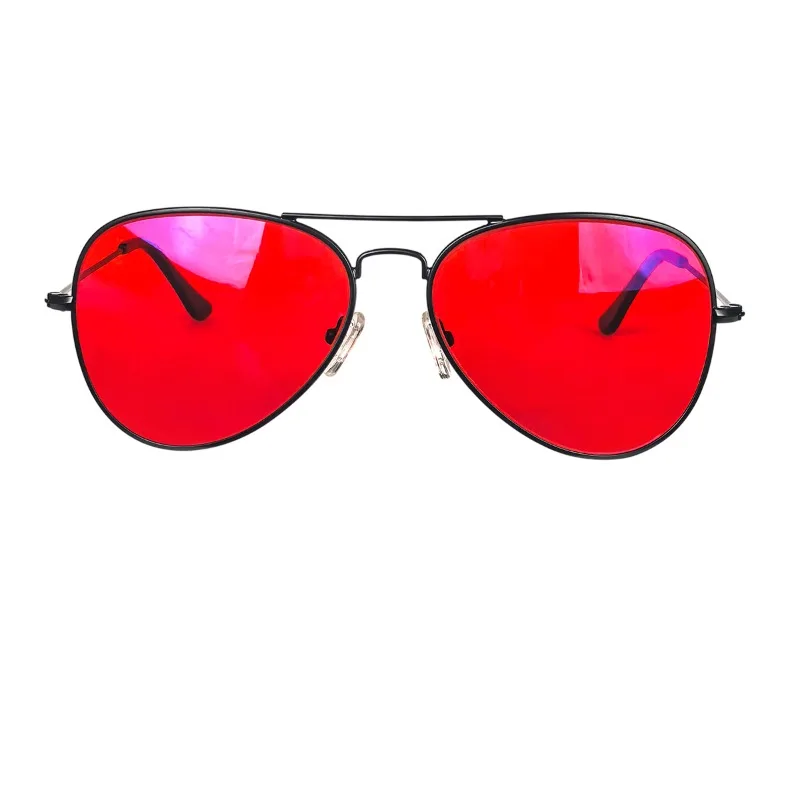 Blue Light Protection Eyewear Women Red Lens Glasses Men Better Sleep Night Improve Improve Sleep Insomnia Metal Frame 3 Size