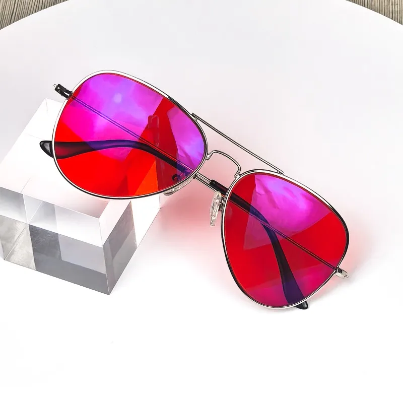 Blue Light Protection Eyewear Women Red Lens Glasses Men Better Sleep Night Improve Improve Sleep Insomnia Metal Frame 3 Size