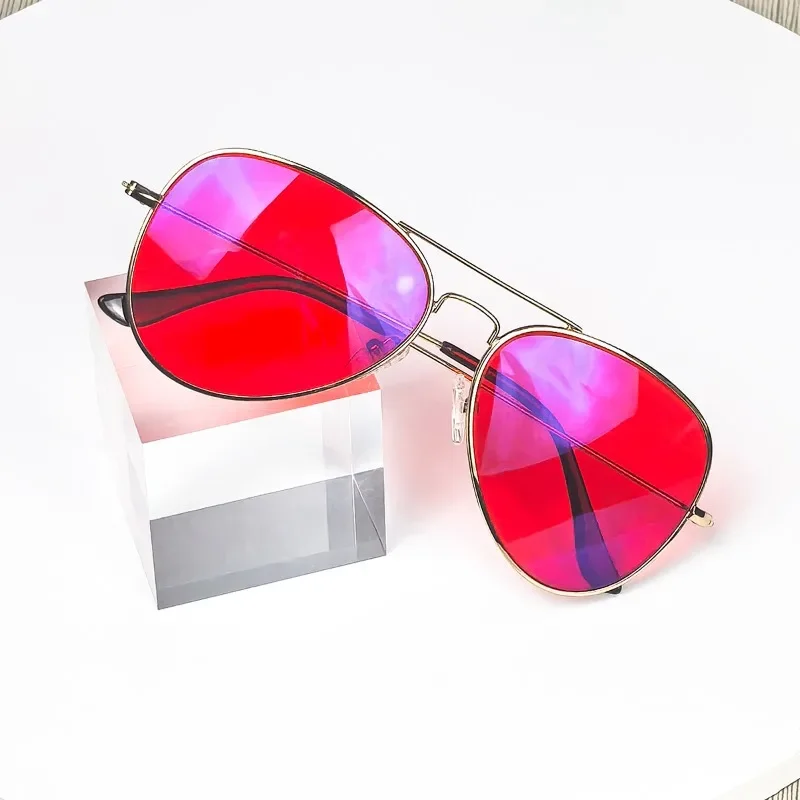 Blue Light Protection Eyewear Women Red Lens Glasses Men Better Sleep Night Improve Improve Sleep Insomnia Metal Frame 3 Size