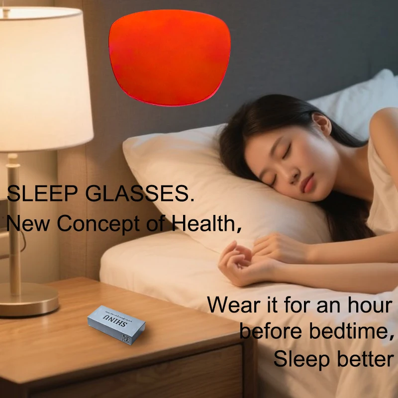 Blue Light Protection Eyewear Women Red Lens Glasses Men Better Sleep Night Improve Improve Sleep Insomnia Metal Frame 3 Size