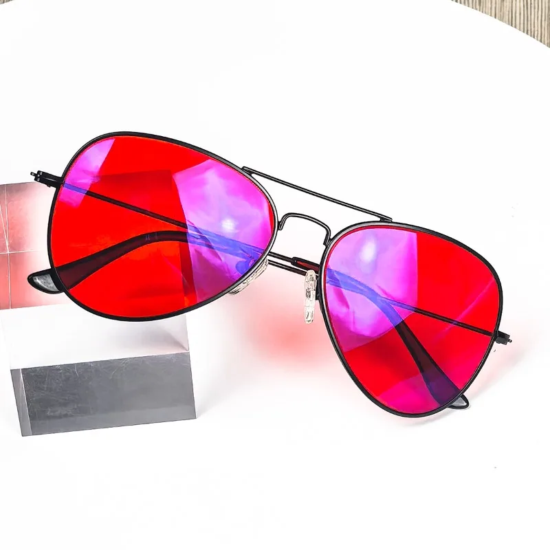 Blue Light Protection Eyewear Women Red Lens Glasses Men Better Sleep Night Improve Improve Sleep Insomnia Metal Frame 3 Size