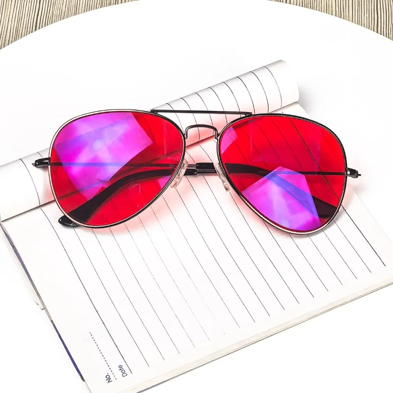 Blue Light Protection Eyewear Women Red Lens Glasses Men Better Sleep Night Improve Improve Sleep Insomnia Metal Frame 3 Size