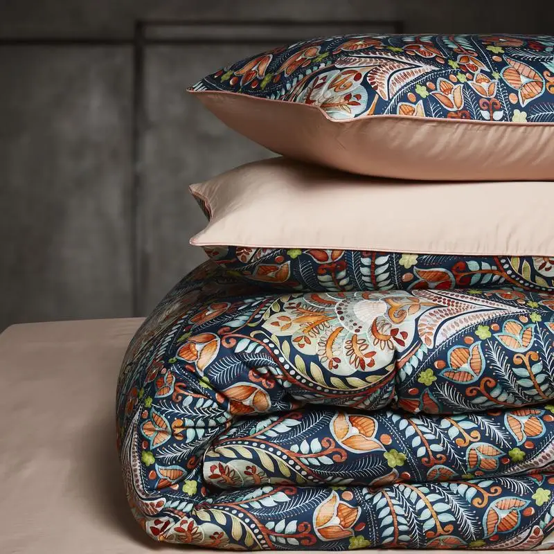 29Color 4/6Pcs Luxury Egyptian Cotton Bedding Set Queen King size Bright Flamingo Leaf Duvet Cover Bed sheet set Fitted sheet