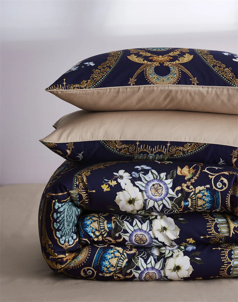 29Color 4/6Pcs Luxury Egyptian Cotton Bedding Set Queen King size Bright Flamingo Leaf Duvet Cover Bed sheet set Fitted sheet