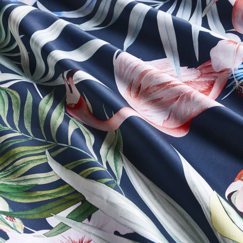 29Color 4/6Pcs Luxury Egyptian Cotton Bedding Set Queen King size Bright Flamingo Leaf Duvet Cover Bed sheet set Fitted sheet