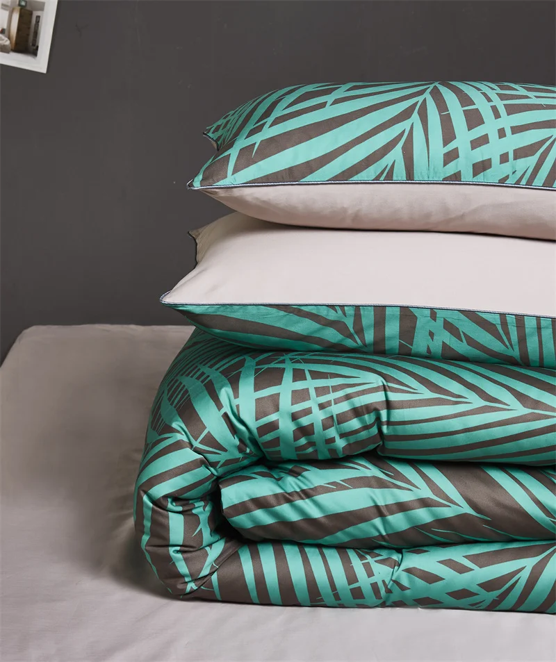 29Color 4/6Pcs Luxury Egyptian Cotton Bedding Set Queen King size Bright Flamingo Leaf Duvet Cover Bed sheet set Fitted sheet
