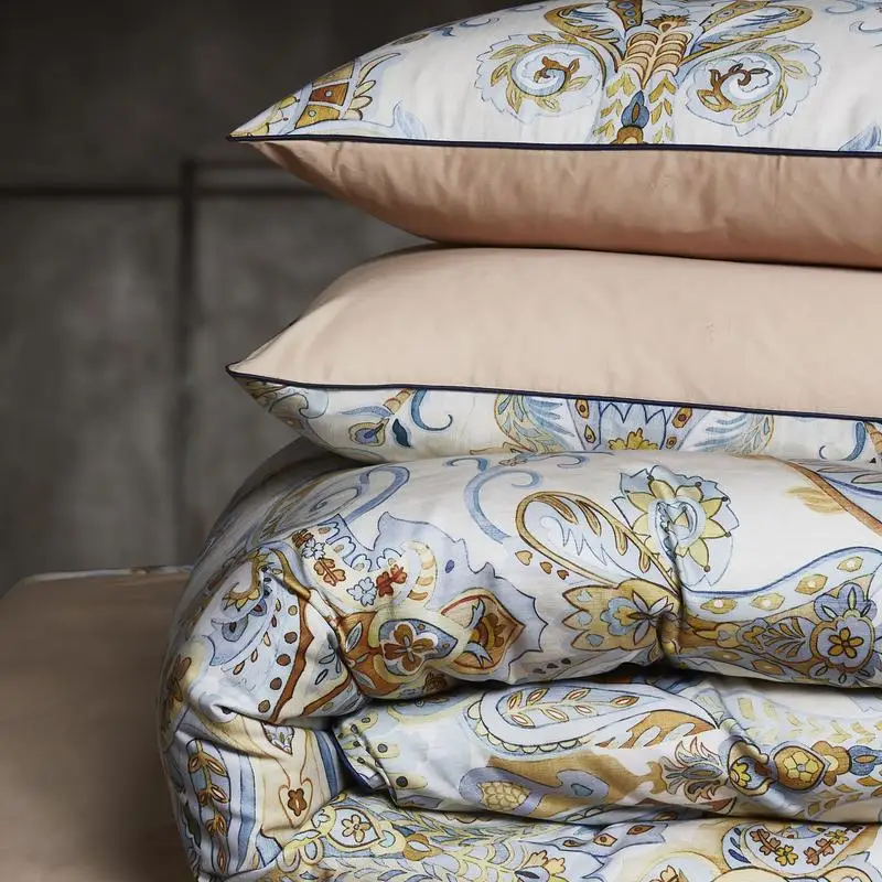 29Color 4/6Pcs Luxury Egyptian Cotton Bedding Set Queen King size Bright Flamingo Leaf Duvet Cover Bed sheet set Fitted sheet