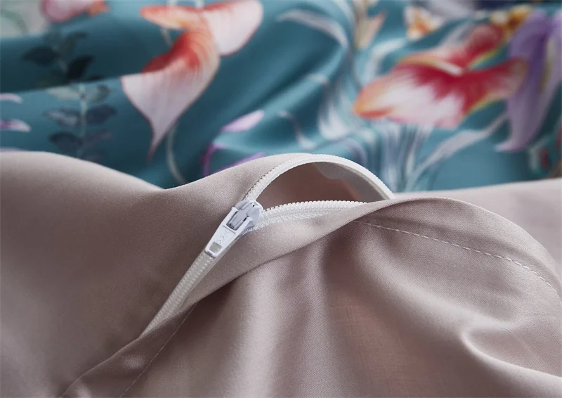 29Color 4/6Pcs Luxury Egyptian Cotton Bedding Set Queen King size Bright Flamingo Leaf Duvet Cover Bed sheet set Fitted sheet