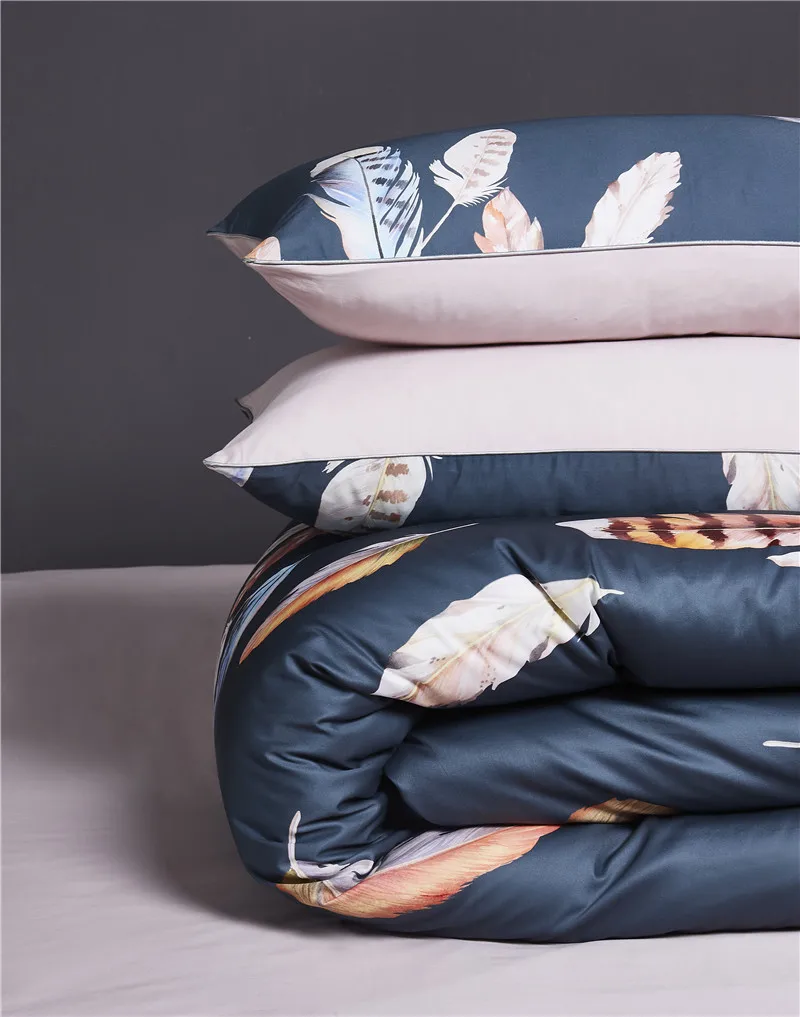 29Color 4/6Pcs Luxury Egyptian Cotton Bedding Set Queen King size Bright Flamingo Leaf Duvet Cover Bed sheet set Fitted sheet