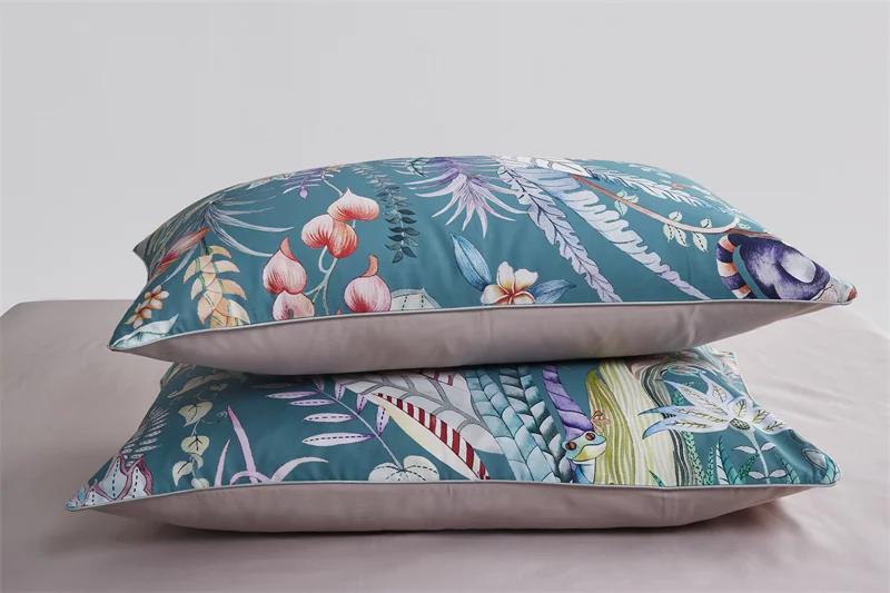 29Color 4/6Pcs Luxury Egyptian Cotton Bedding Set Queen King size Bright Flamingo Leaf Duvet Cover Bed sheet set Fitted sheet