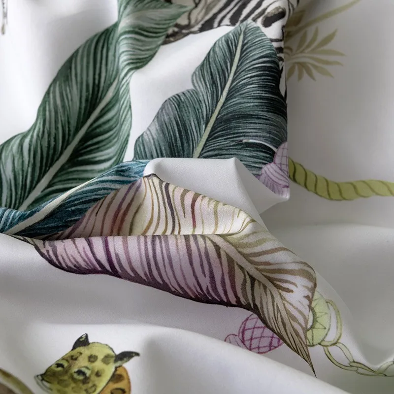 29Color 4/6Pcs Luxury Egyptian Cotton Bedding Set Queen King size Bright Flamingo Leaf Duvet Cover Bed sheet set Fitted sheet