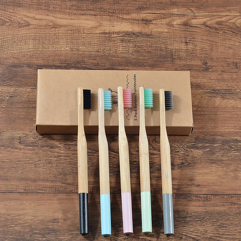 Bamboo Toothbrush 5Pack Adult Medium Bristles Eco Friendly Cepillo Dientes Bambu Oral Care Toothbrush Clareador De Dente Brushes