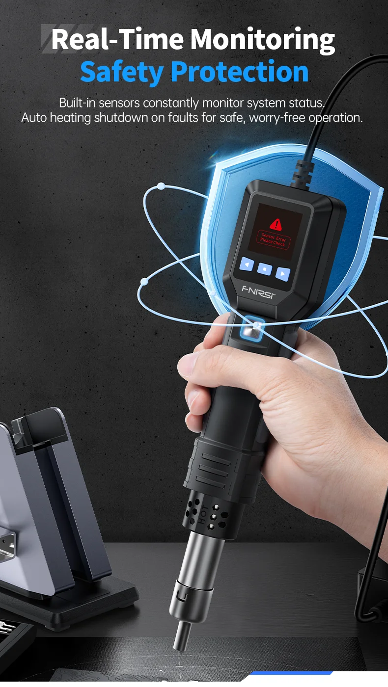 FNIRSI SAG-55 Micro Hot Air Gun 550W With Stand BGA Rework LCD Digital Hair Dryer Soldering Heat Gun For Welding Repair Tools