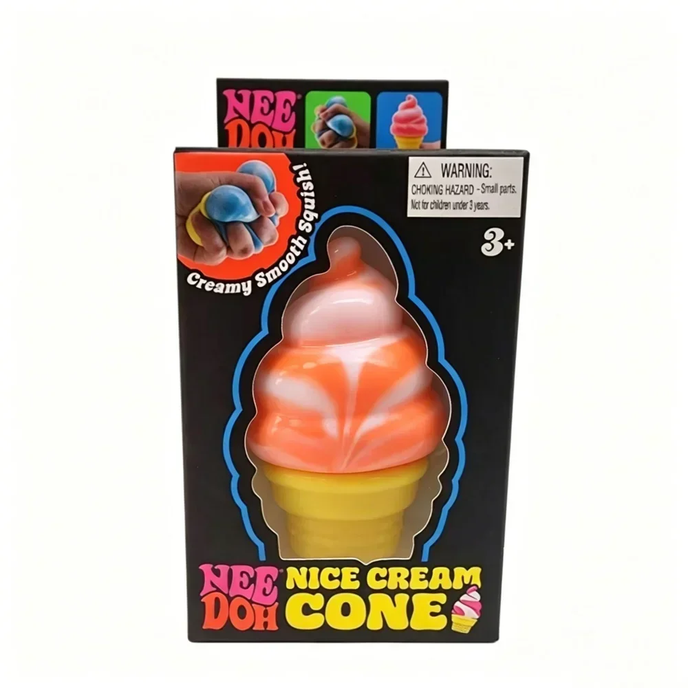 New Needoh Ice Cream Sensory Toy, Squeeze Stress Relief Blocks, Stress Reduction, Puzzle Solving Emotional Regulation