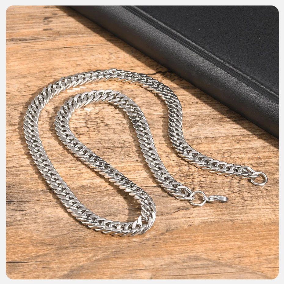 Vnox 3/5/7/9mm Thick Cuban Chain Necklaces for Men Women,Simple Miami Curb Links Collar,Waterproof Stainless Steel Unisex Chain