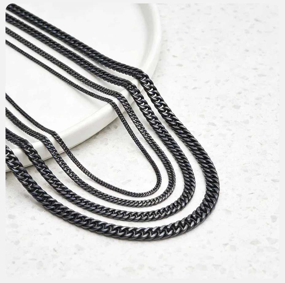Vnox 3/5/7/9mm Thick Cuban Chain Necklaces for Men Women,Simple Miami Curb Links Collar,Waterproof Stainless Steel Unisex Chain