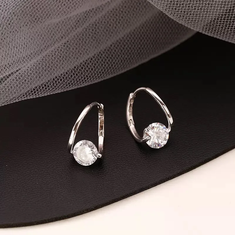 Korean Fashion Zircon Drop Earrings For Women Jewelry 2026 Trending New Luxury Women's Geometric Hoop Earrings Pendientes Gifts