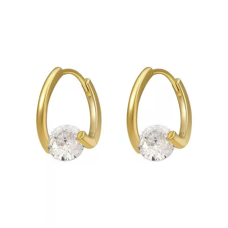Korean Fashion Zircon Drop Earrings For Women Jewelry 2026 Trending New Luxury Women's Geometric Hoop Earrings Pendientes Gifts