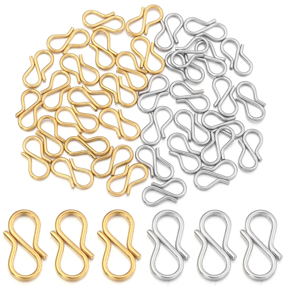 30pcs Stainless Steel S Shape End Clasps Hooks Chains Connectors For Jewelry Making DIY Handmade Bracelets Necklace Accessories