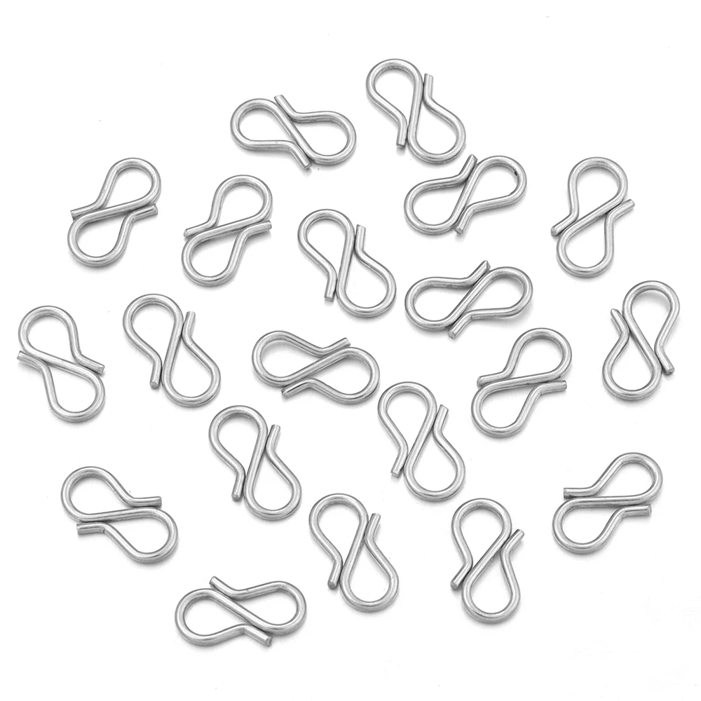 30pcs Stainless Steel S Shape End Clasps Hooks Chains Connectors For Jewelry Making DIY Handmade Bracelets Necklace Accessories