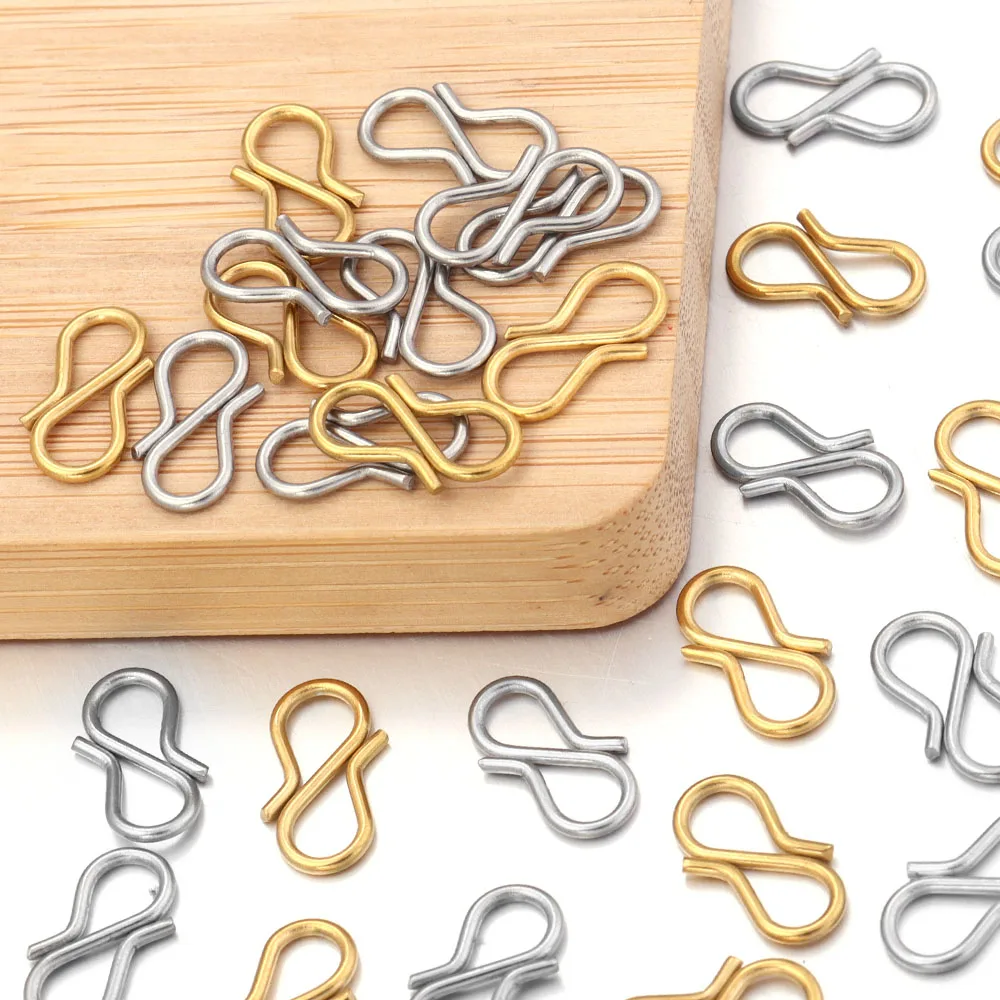 30pcs Stainless Steel S Shape End Clasps Hooks Chains Connectors For Jewelry Making DIY Handmade Bracelets Necklace Accessories
