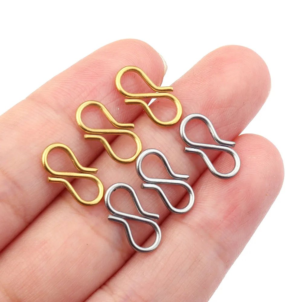 30pcs Stainless Steel S Shape End Clasps Hooks Chains Connectors For Jewelry Making DIY Handmade Bracelets Necklace Accessories