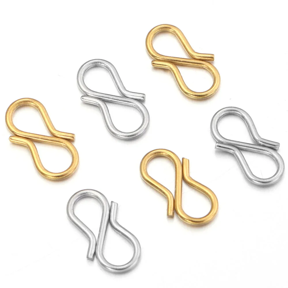 30pcs Stainless Steel S Shape End Clasps Hooks Chains Connectors For Jewelry Making DIY Handmade Bracelets Necklace Accessories