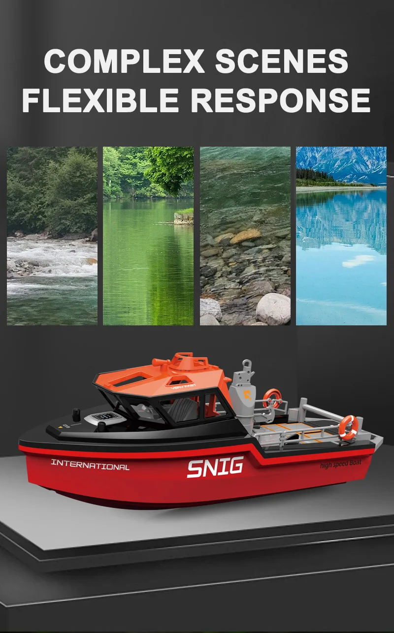TX694 Rc Boat 2.4G 1/32 Powerful Brushless Motor Long Range Wireless Electric Remote Control Rescue Boat Model Toys Adults