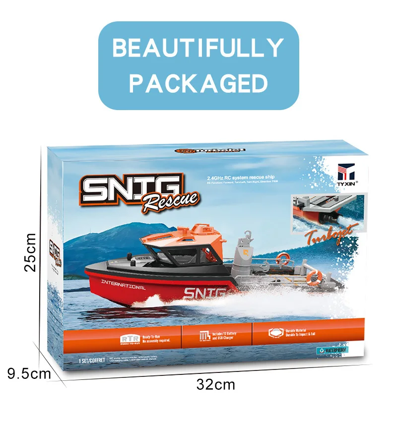 TX694 Rc Boat 2.4G 1/32 Powerful Brushless Motor Long Range Wireless Electric Remote Control Rescue Boat Model Toys Adults