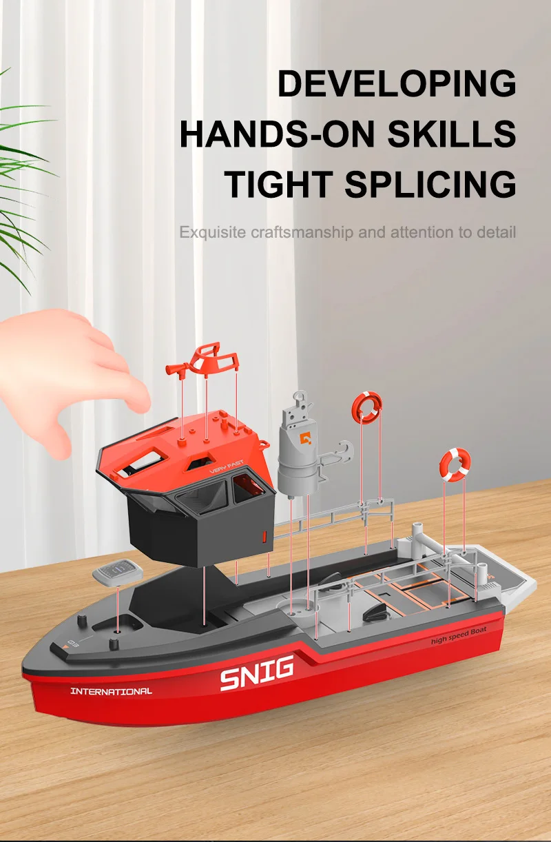 TX694 Rc Boat 2.4G 1/32 Powerful Brushless Motor Long Range Wireless Electric Remote Control Rescue Boat Model Toys Adults