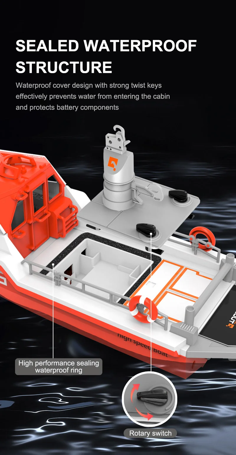 TX694 Rc Boat 2.4G 1/32 Powerful Brushless Motor Long Range Wireless Electric Remote Control Rescue Boat Model Toys Adults