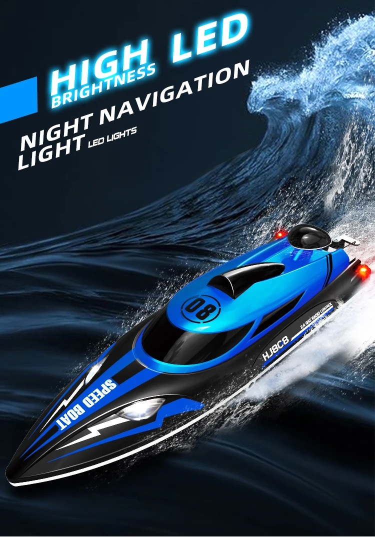 HJ808 RC Battery Boat 2.4Ghz 25km/h High-Speed Remote Control Racing Ship Water Speed Boat Children Model Toy