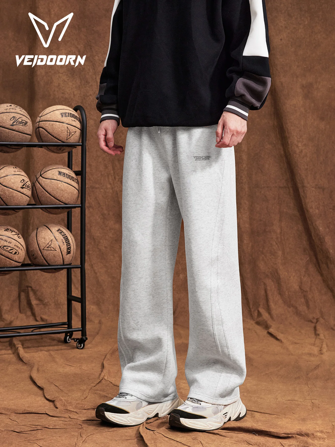 2025 Autumn Men's Training Joggers Loose Fit Sweatpants for Gym Running Casual Wear Straight Leg Tracksuit Pants with Pockets