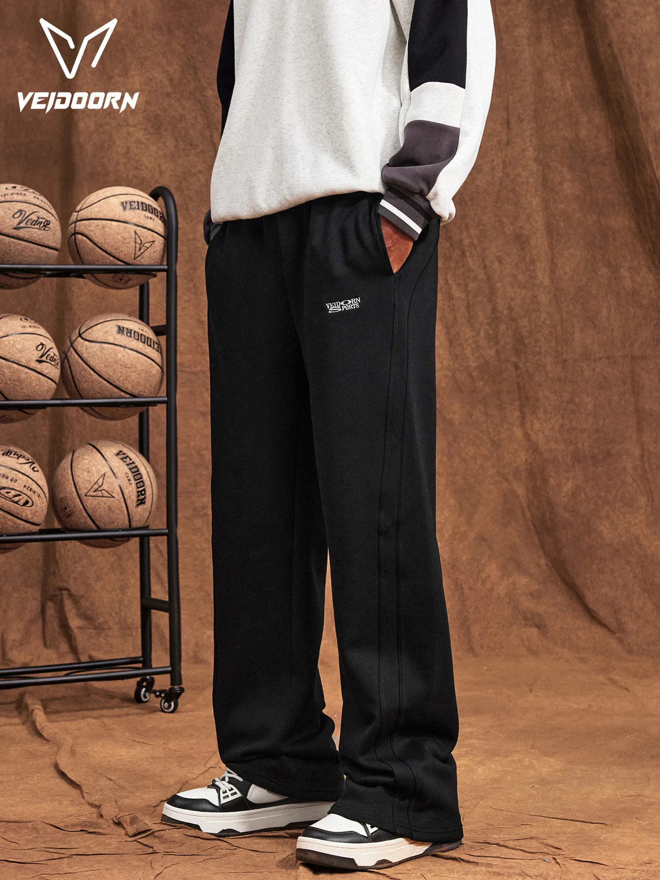 2025 Autumn Men's Training Joggers Loose Fit Sweatpants for Gym Running Casual Wear Straight Leg Tracksuit Pants with Pockets