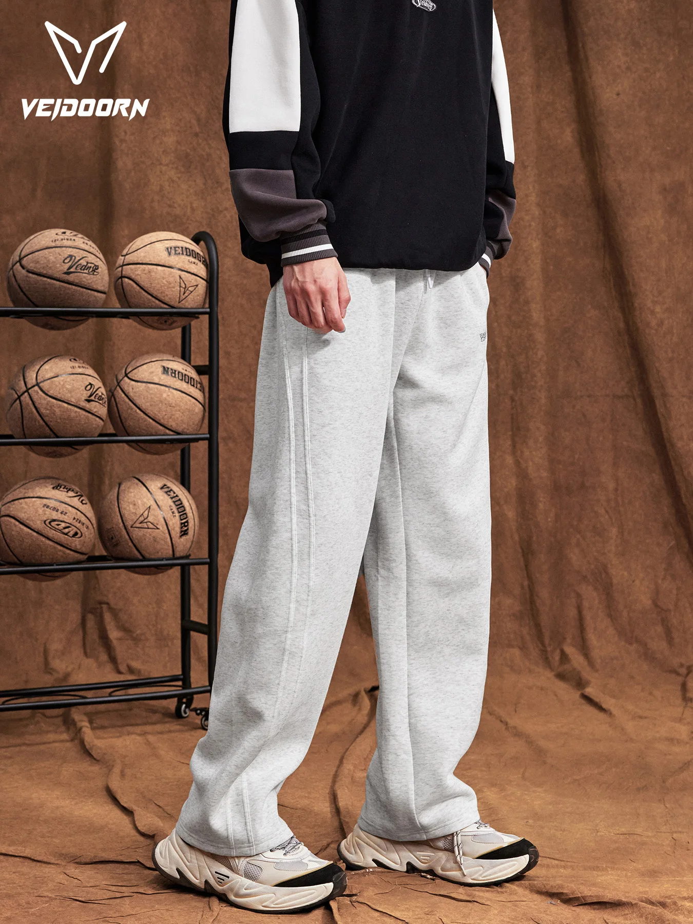 2025 Autumn Men's Training Joggers Loose Fit Sweatpants for Gym Running Casual Wear Straight Leg Tracksuit Pants with Pockets