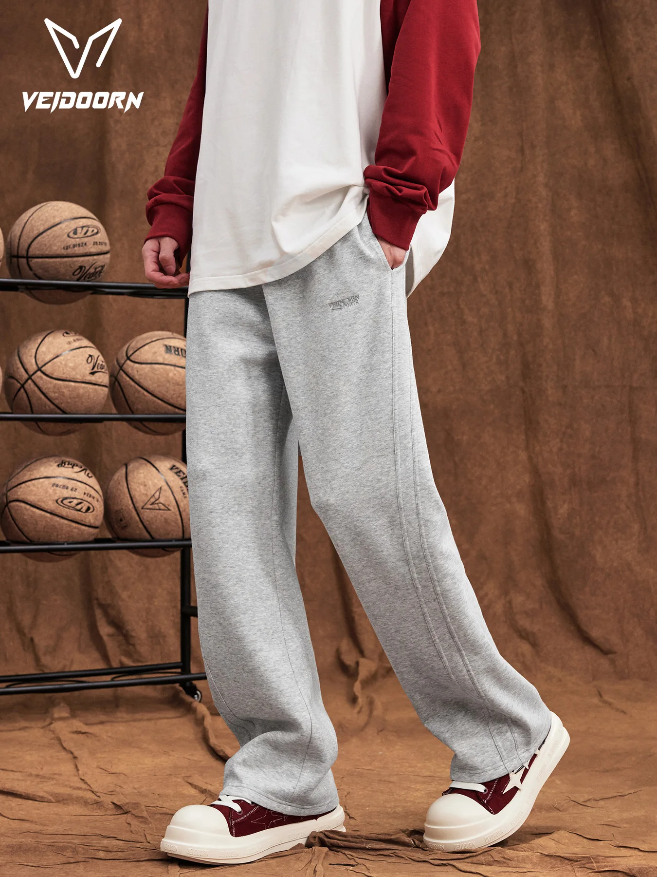 2025 Autumn Men's Training Joggers Loose Fit Sweatpants for Gym Running Casual Wear Straight Leg Tracksuit Pants with Pockets