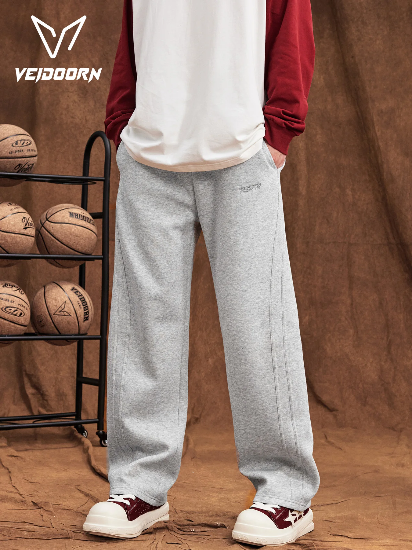 2025 Autumn Men's Training Joggers Loose Fit Sweatpants for Gym Running Casual Wear Straight Leg Tracksuit Pants with Pockets