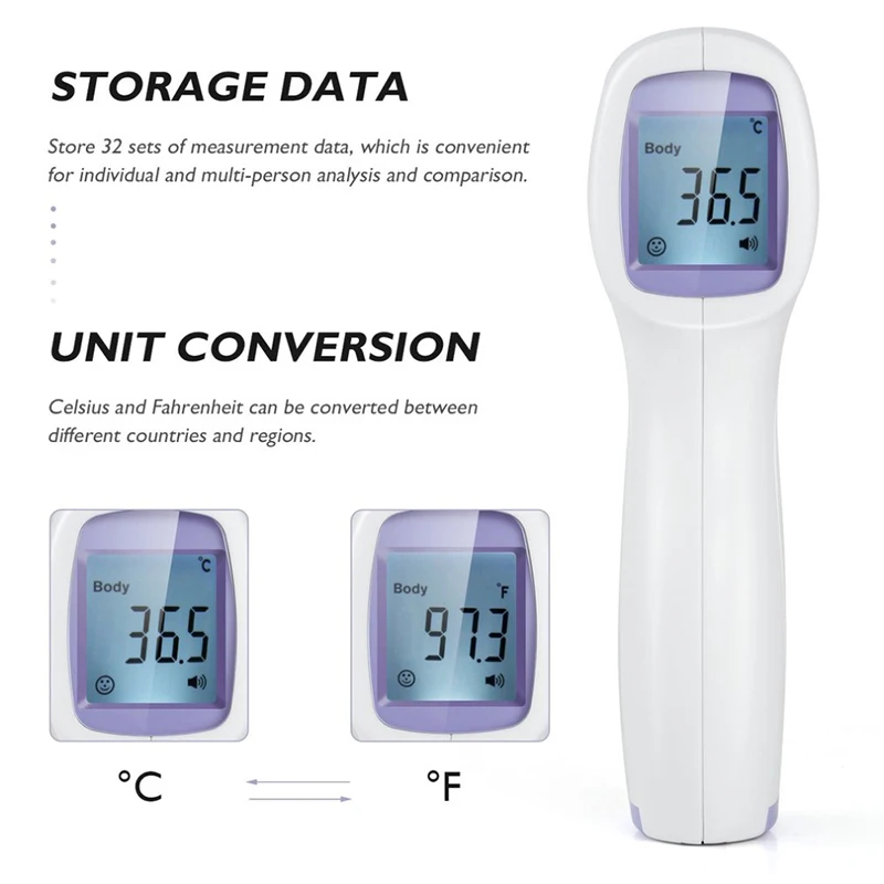 Medical Household Infrared Fever Thermometer Digital Baby Adult Non-contact Laser Body Temperature Ear Thermometer/Oximeter