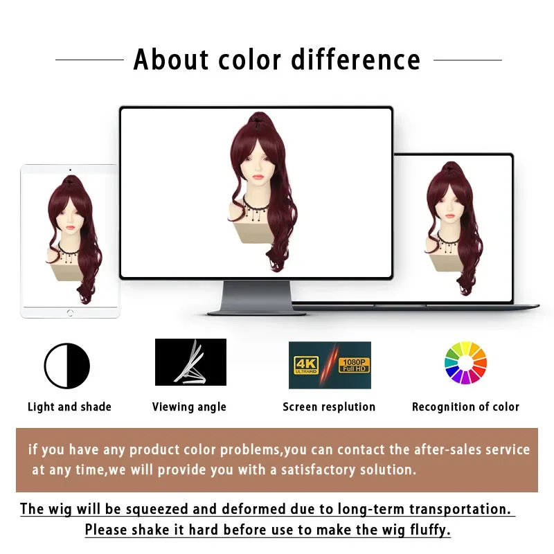 Megara Costume for Women Synthetic Fiber Megara Dark Red Wig - Cherry Red Ponytail for Meg Hercules Costume Cosplay Accessories