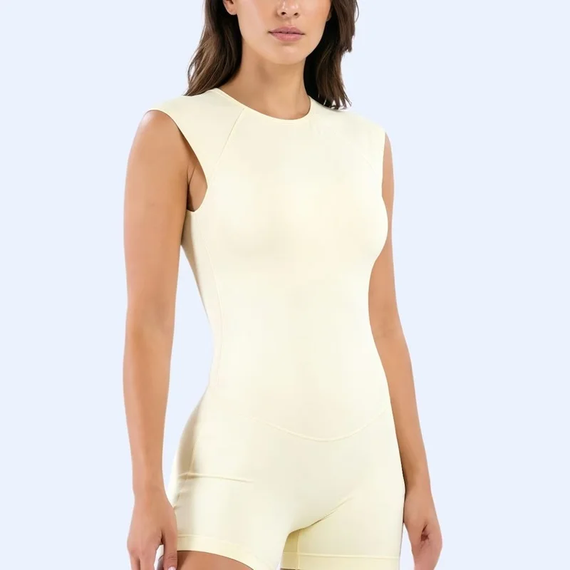 NCOYOE Short Sleeve One Piece Seamless Backless Yoga Workout Sports Clothes Women Gym Slim Fit Running Fitness Bodysuit