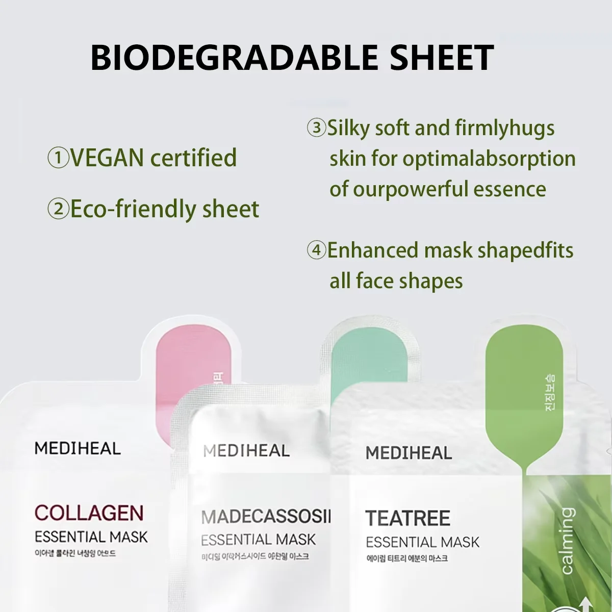Mediheal Essential Mask 10EA & 4EA,Thin Tencel Mask Sheet,Multi-Solution Repair Mask,Korean Skincare,K-Beauty,Korean Makeup