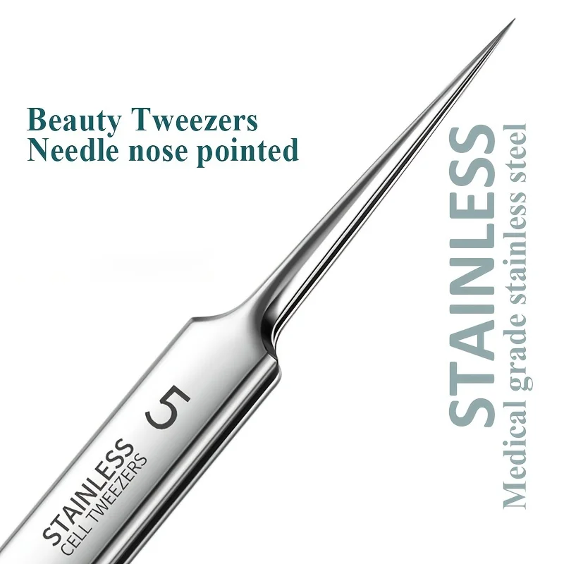 Blackhead Removal Tweezers Stainless Steel Tools - Effective Comedones Extractor, Whiteheads Removal Deep Cleansing Tools