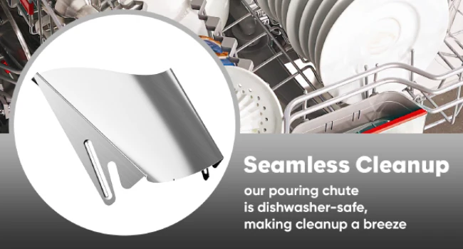 Pouring Chute for KitchenAid Stand Mixer Stainless Steel Bowl, Premium Stainless Steel for Kitchen Aid Accessories and Attachmen