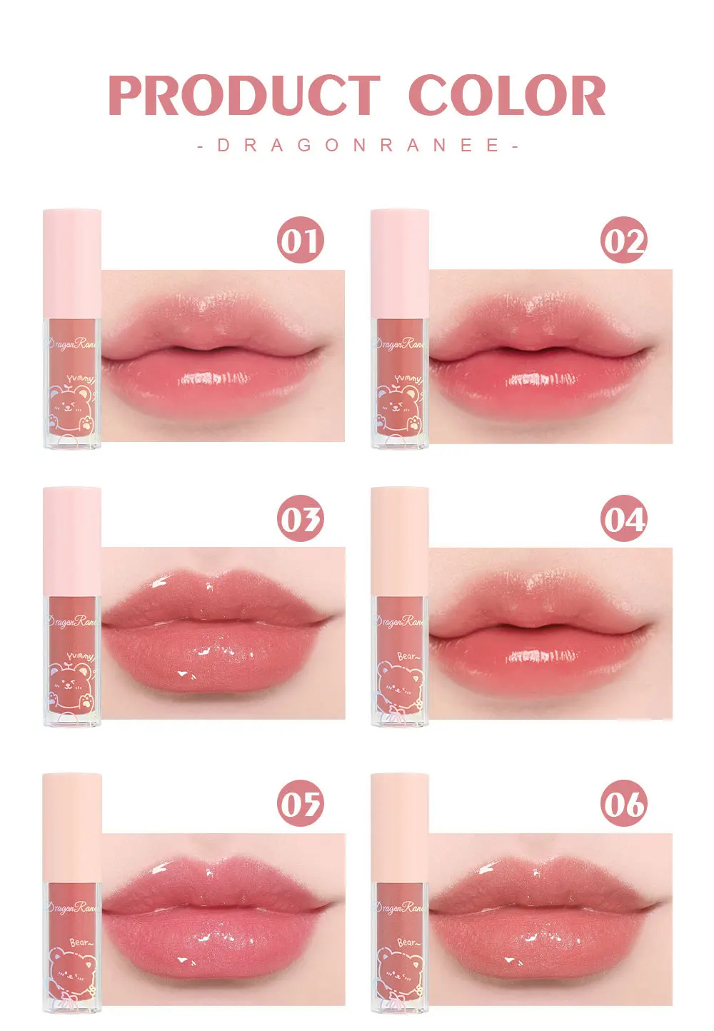 Fashion Beauty Watery Lip Glaze Moisten Shine Glitter Lip Plumper Moisturizing Liquid Lipstick Female Makeup Lip Stain Tint