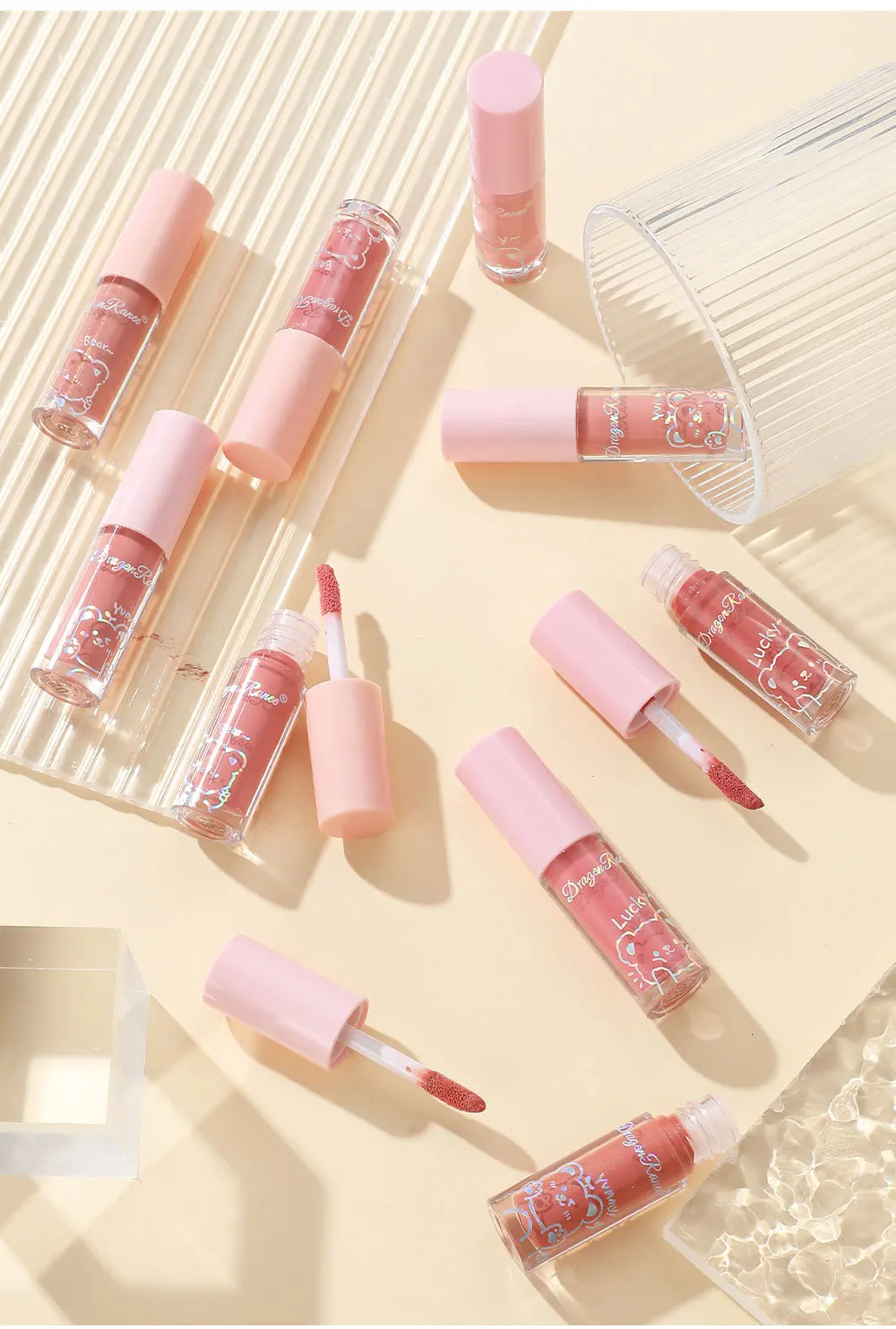 Fashion Beauty Watery Lip Glaze Moisten Shine Glitter Lip Plumper Moisturizing Liquid Lipstick Female Makeup Lip Stain Tint