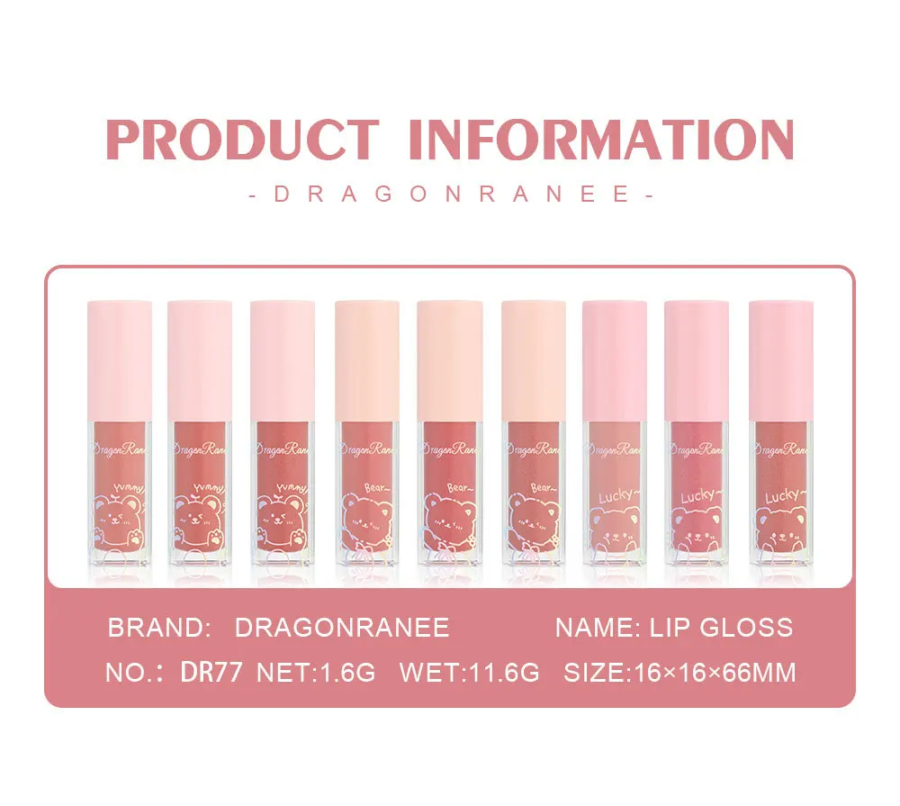 Fashion Beauty Watery Lip Glaze Moisten Shine Glitter Lip Plumper Moisturizing Liquid Lipstick Female Makeup Lip Stain Tint