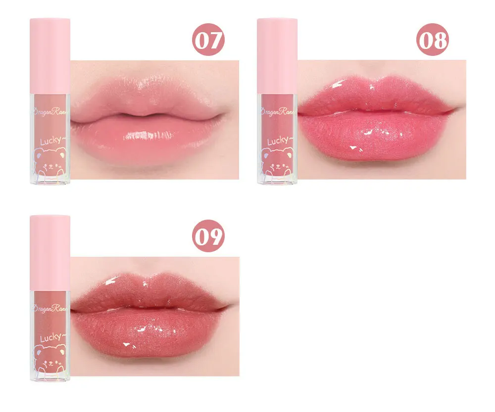 Fashion Beauty Watery Lip Glaze Moisten Shine Glitter Lip Plumper Moisturizing Liquid Lipstick Female Makeup Lip Stain Tint