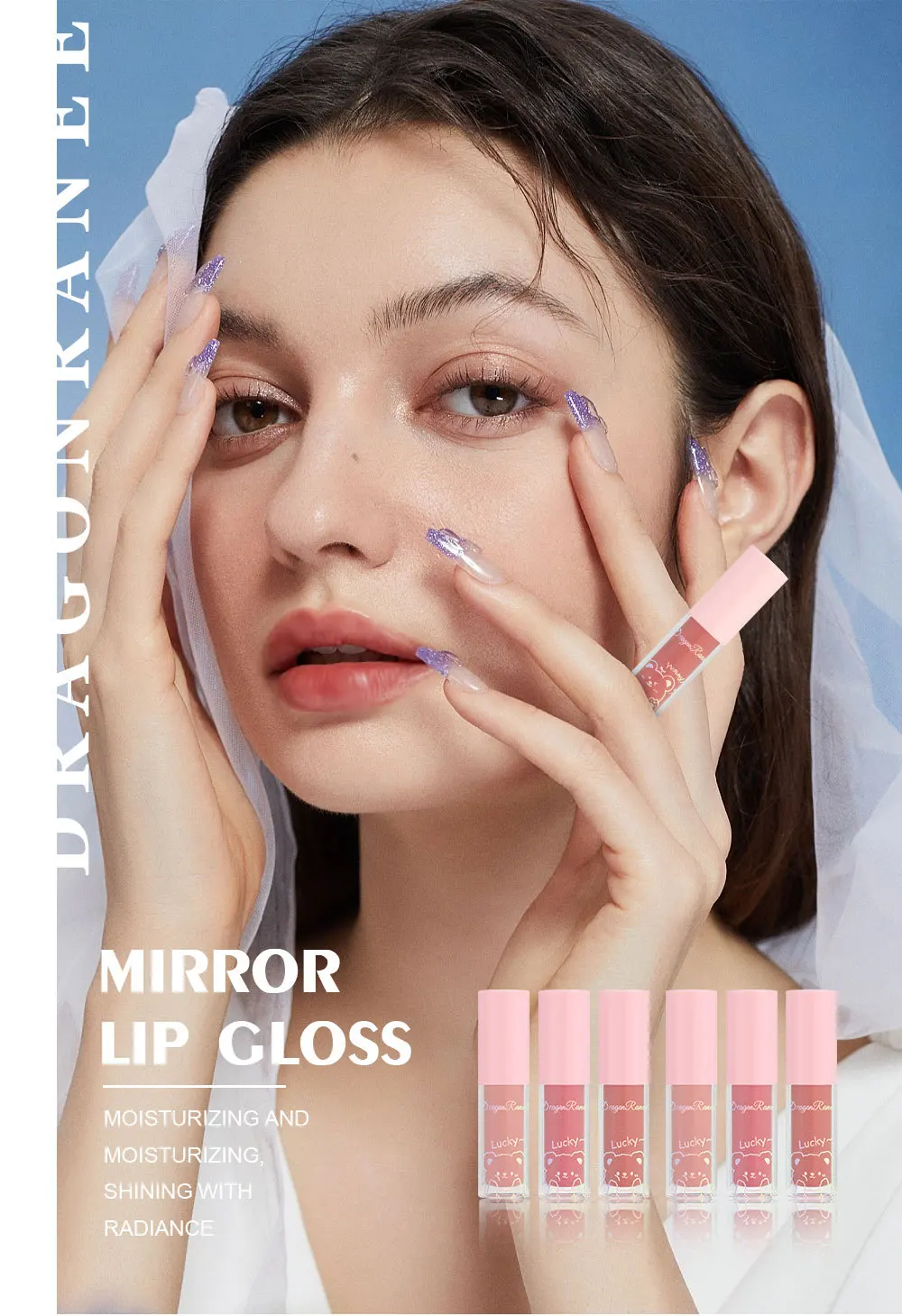 Fashion Beauty Watery Lip Glaze Moisten Shine Glitter Lip Plumper Moisturizing Liquid Lipstick Female Makeup Lip Stain Tint